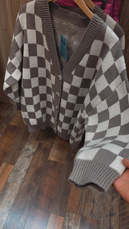 Neelo Checkered Cardigan