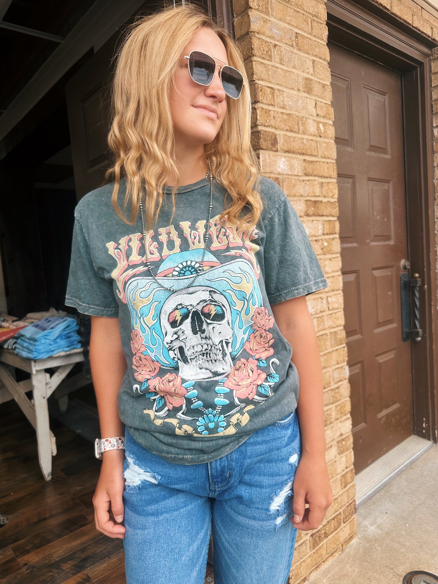 Wild West Cowboy Skull tee